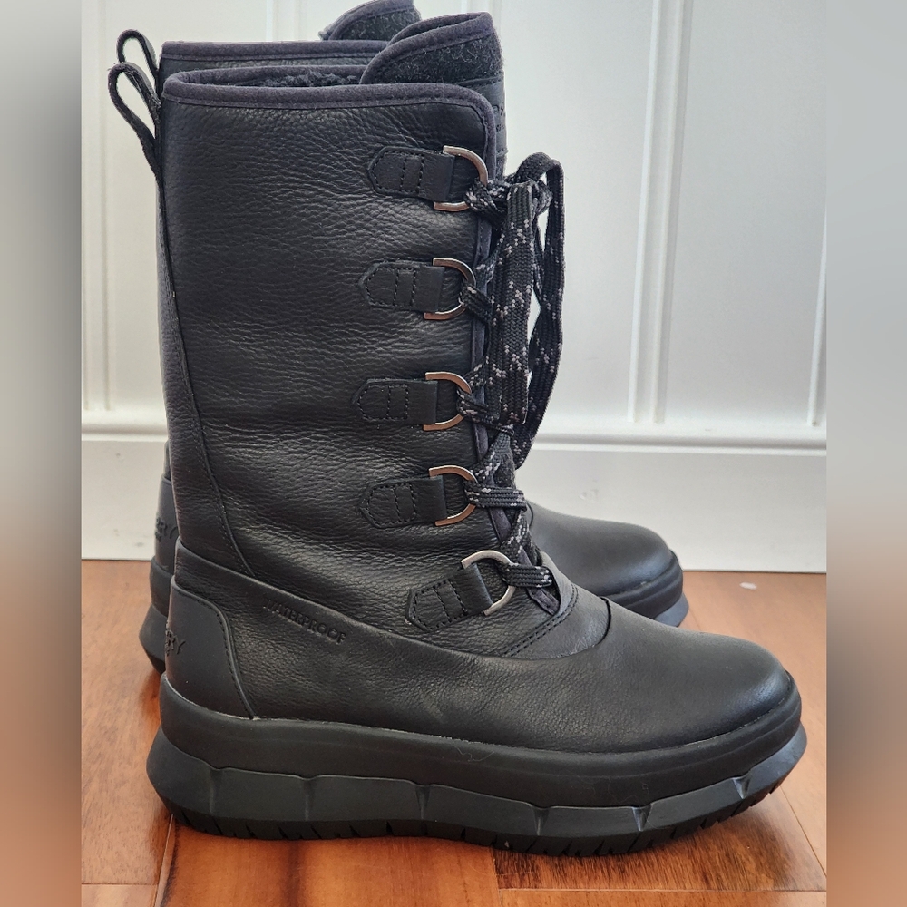 Sperry Women's Calf High waterproof fur Winter warm  boots Black Size 7
